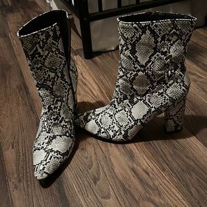 Snake print boots